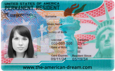 Parte anteriore della Green Card